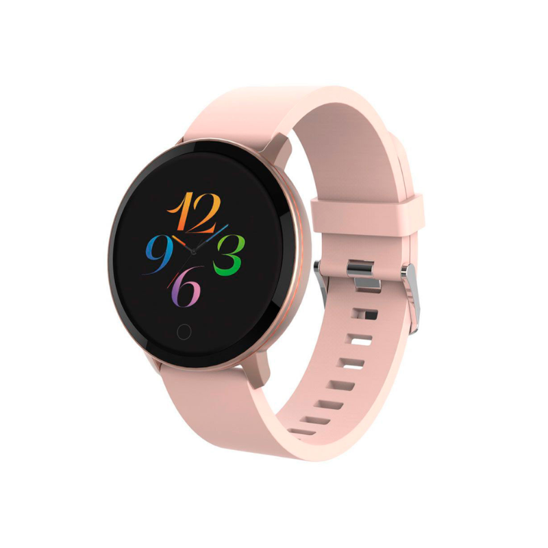Pametni sat ForeVive Lite SB-315 u rose gold boji sa crnim remenom