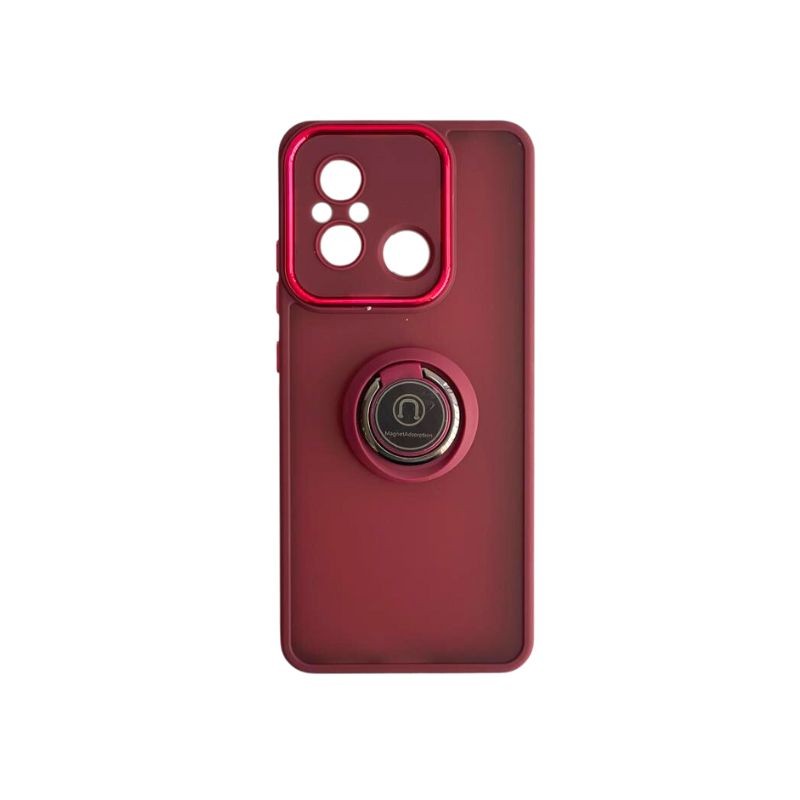 Crvena ring maskica za Redmi 12C sa zaštitnim prstenom
