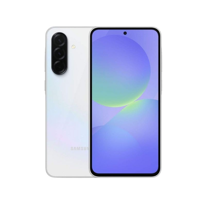 Samsung Galaxy A36 bijeli telefon sa velikim ekranom i trostrukom kamerom