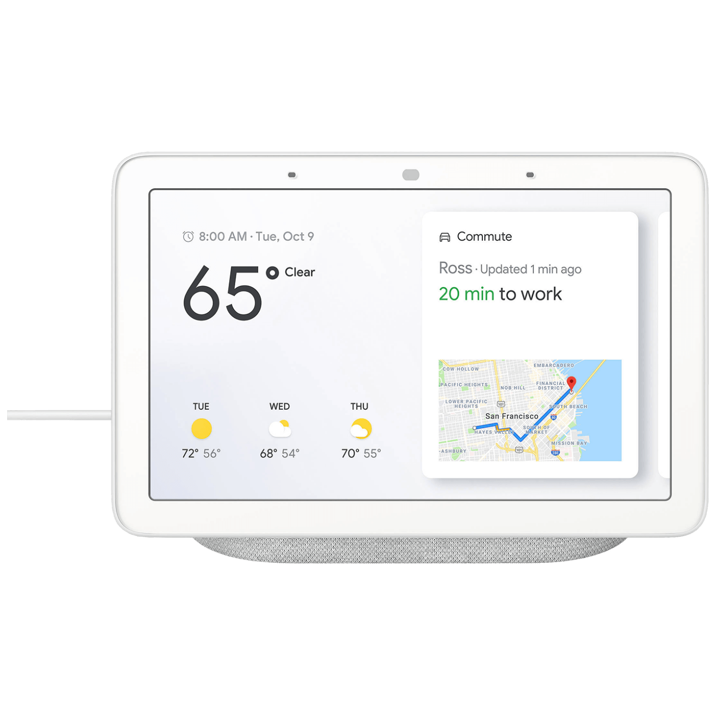 Google Nest Hub 2 Chiaro Chalk - pametni ekran sa 7" zaslonom i Google Assistantom