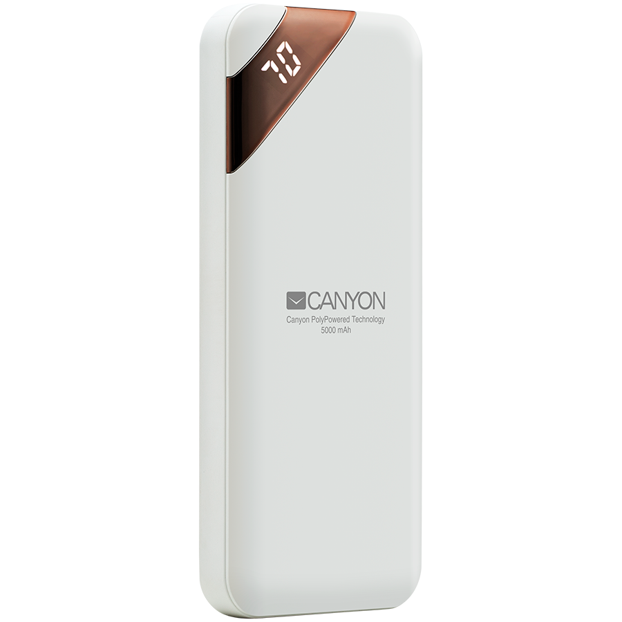 CANYON PB-52 White power bank sa bele pozadine