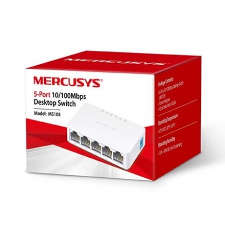 Mercusys MS105 desktop switch sa 5 portova i kompaktnim dizajnom