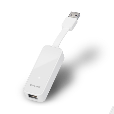TP-Link UE300 USB 3.0 Gigabit Ethernet adapter priključen na laptop