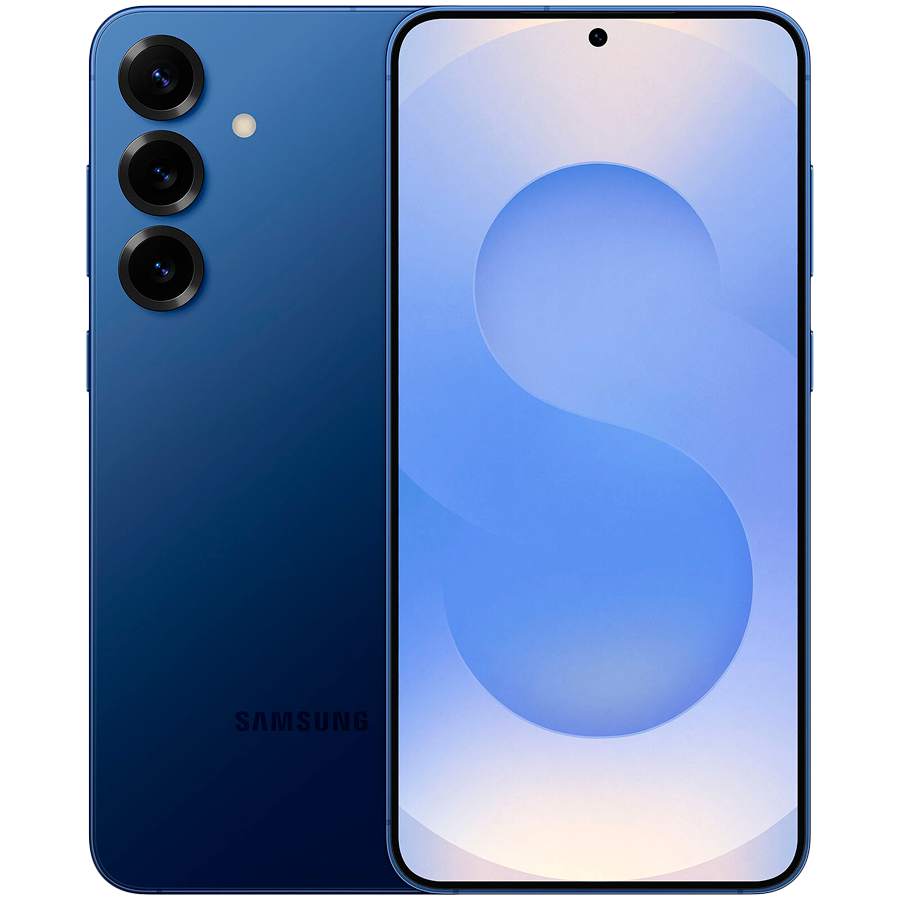 Samsung Galaxy S25 12/128GB u Navy boji sa prikazanim ekranom i zadnjom kamerom