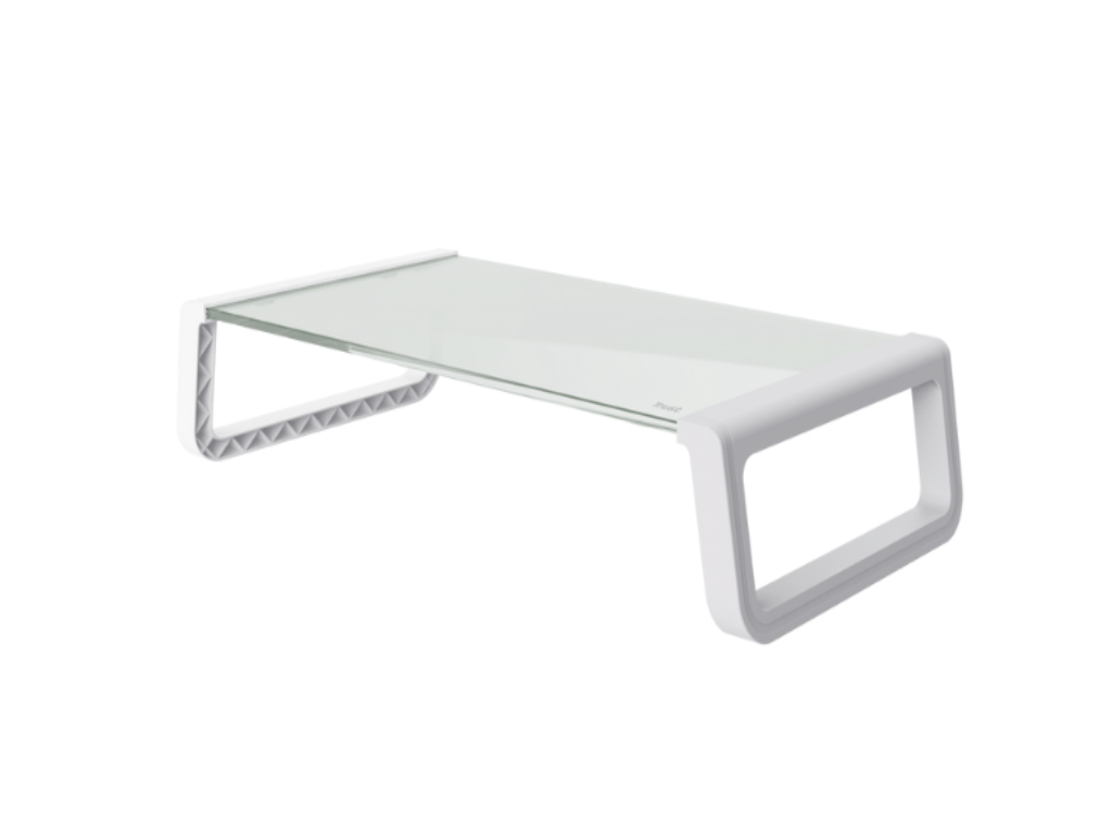 Bijeli Trust Monta stand za monitor od kaljenog stakla, dimenzija 50x20 cm