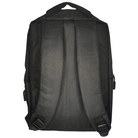 Crni BORG ruksak za laptop veličine 15.6" sa čvrstim naramenicama i USB portom