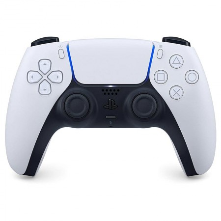 PlayStation 5 Dualsense bežični kontroler u beloj boji sa osvetljenim dugmićima