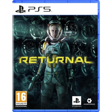 Omot igre Returnal za PlayStation 5 sa naslovnim likom i futurističkim dizajnom