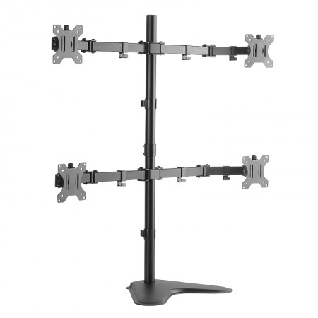 Crni Logilink nosač BP0046 sa 4 monitora na stolu