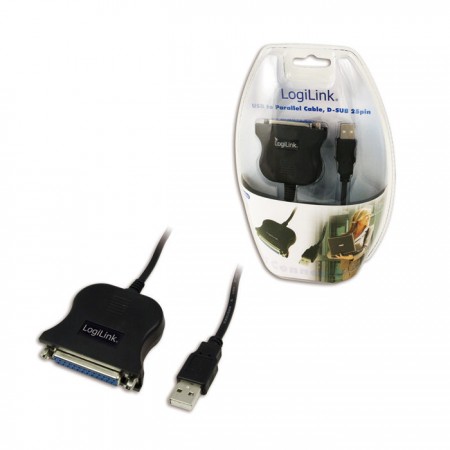 LogiLink USB to Parallel DB25 adapter cable UA0054A with 1.8m length