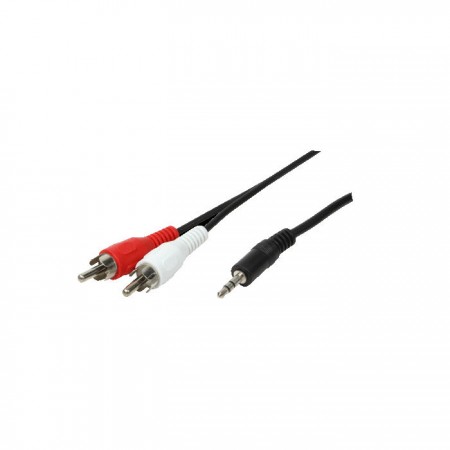 LogiLink audio kabl 3.5mm na 2xChinch, crne boje, dužine 5 metara