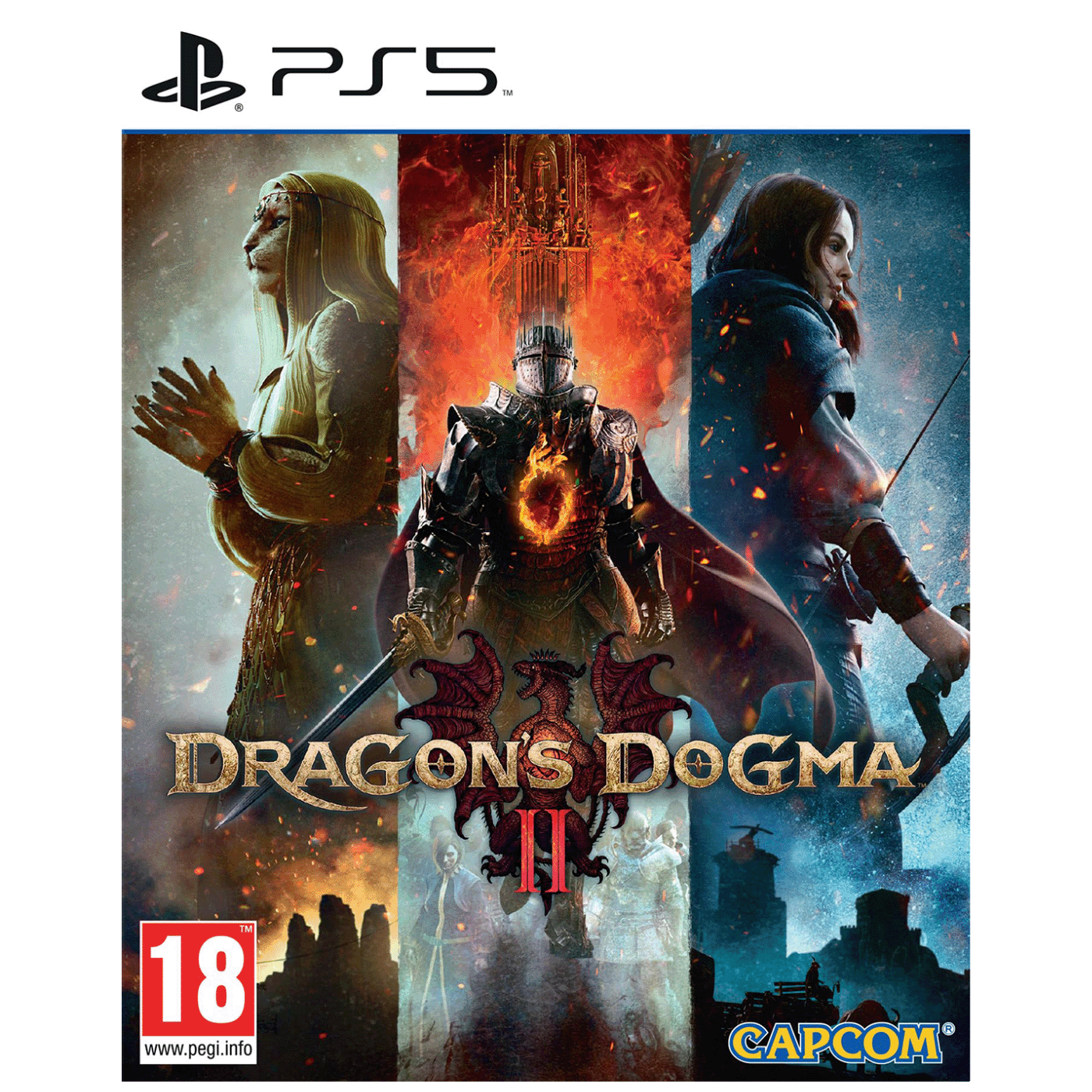 Omot igre Dragon's Dogma 2 za PlayStation 5 sa logom Capcom i PS5