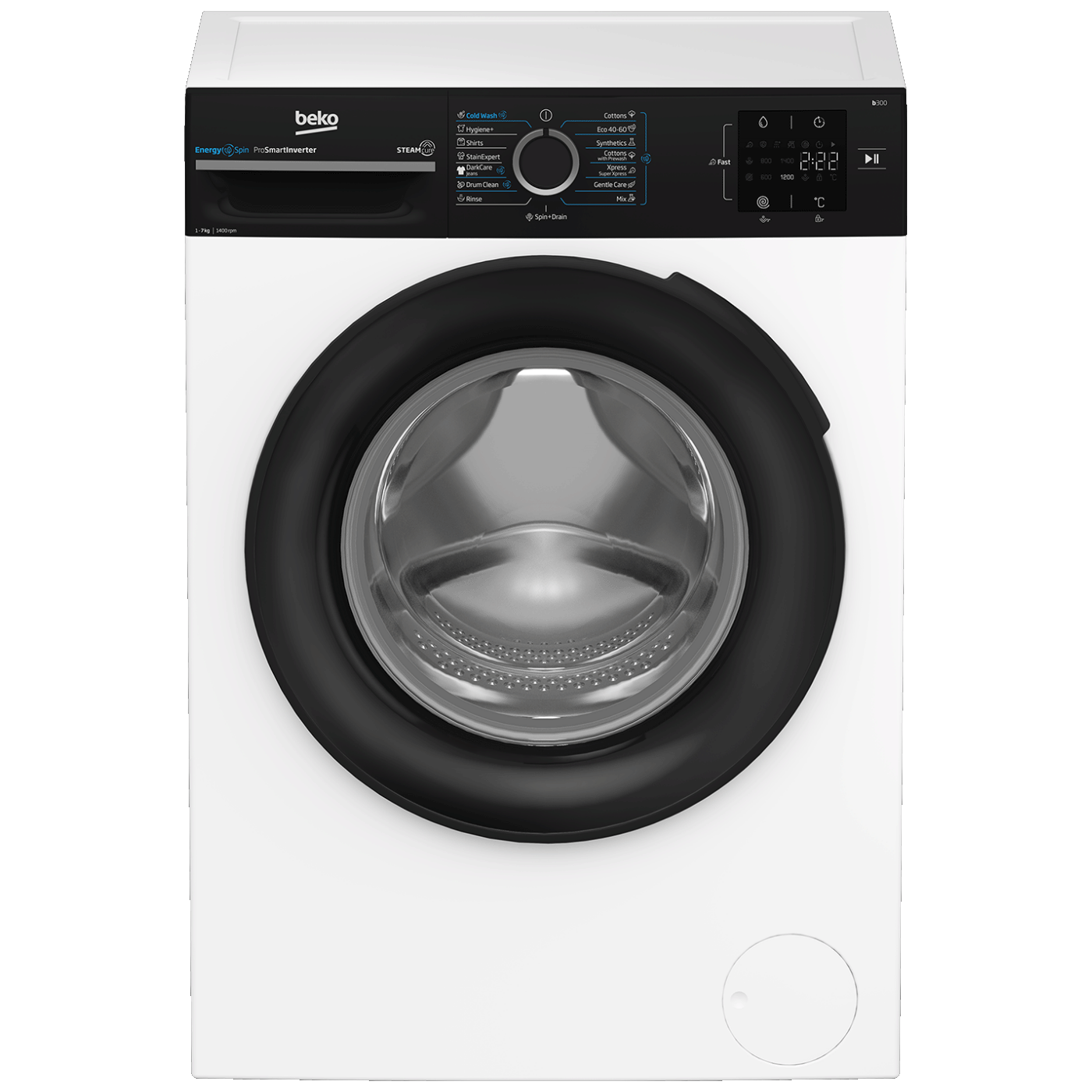 Beko mašina za veš sa digitalnim displejem i XL vratima, model BM3WFSU37413WPBB1