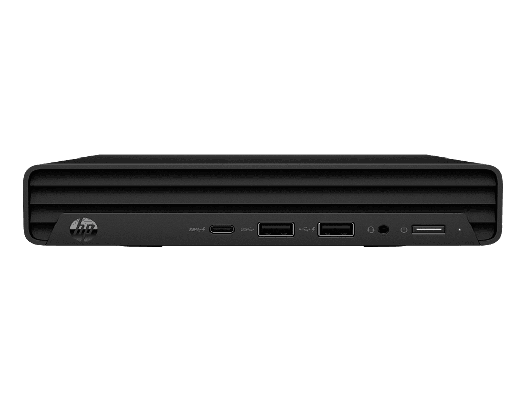 HP Pro Mini 260 G9 računar sa crnim kućištem i priključcima za HDMI, DisplayPort i serijski port