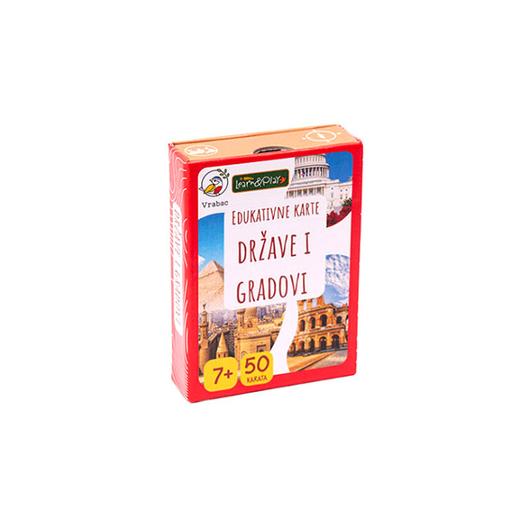 Edukativne MO karte države i gra za decu sa ilustracijama i tekstom, u kutiji od ljepenke