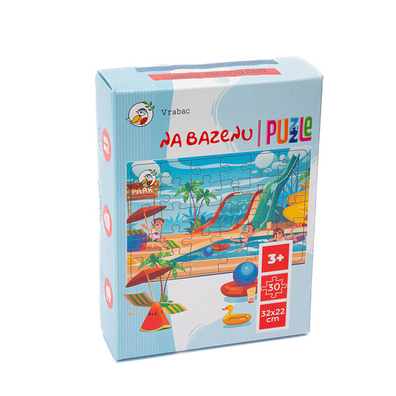 Dječja puzzla Chippy sa slikom vrapca na bazenu