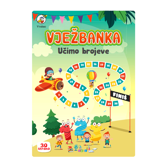 Vježbanka za učenje brojeva sa ilustracijama i zadacima za djecu