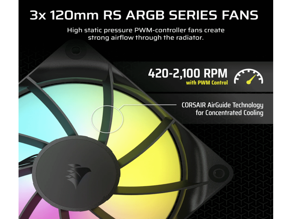 Corsair Nautilus 360 RS AIO tečno hlađenje za CPU sa ARGB ventilatorima, crne boje