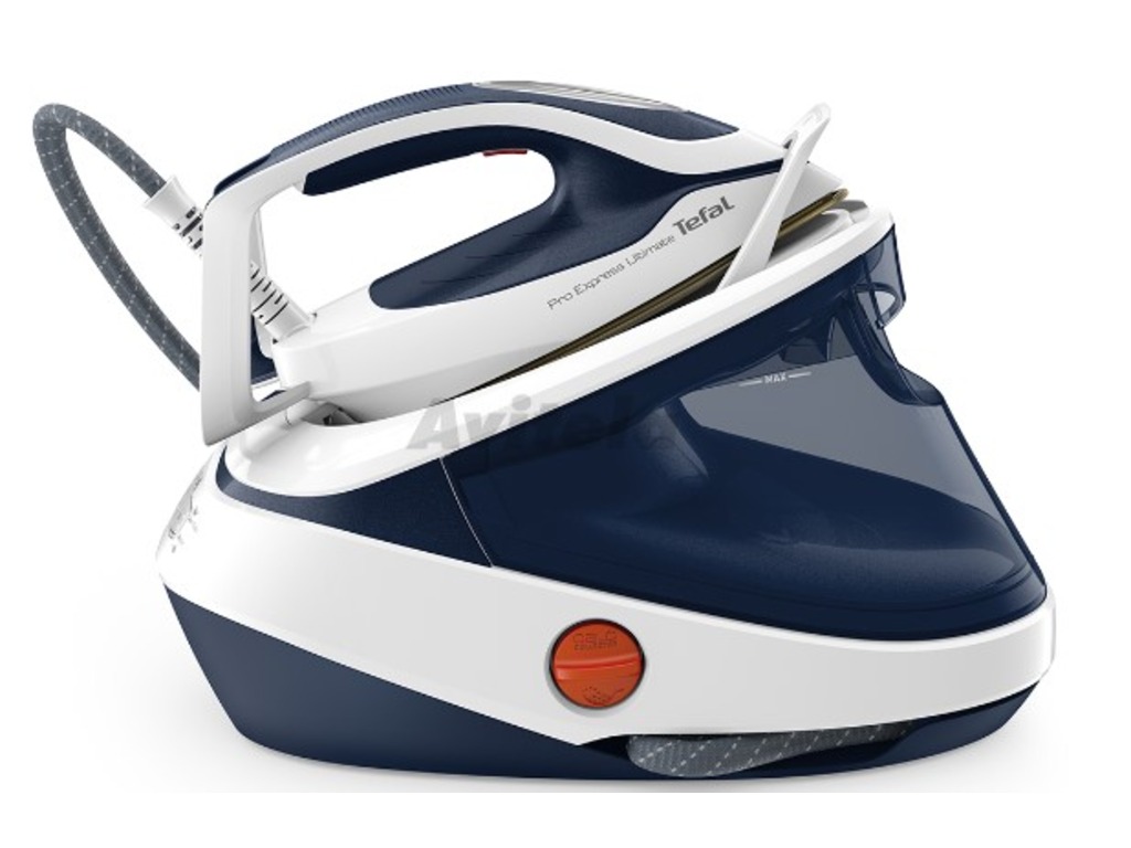 Tefal parna stanica Pro Express Ultimate II sa prikazanim podešavanjima i sakupljačem kamenca