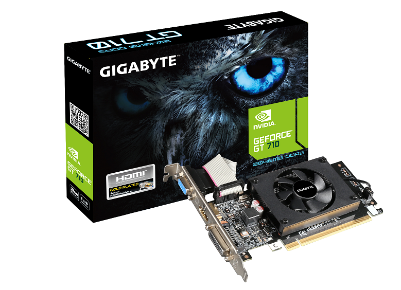 GIGABYTE GeForce GT 710 grafička kartica sa 2GB DDR3 memorije i VGA, DVI, HDMI izlazima