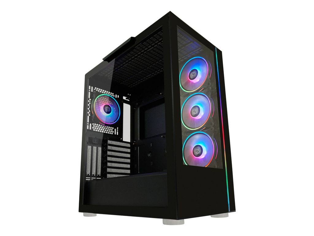 Crno LC-Power Gaming 808B Midi-ATX kućište sa ARGB osvetljenjem i USB-C priključkom