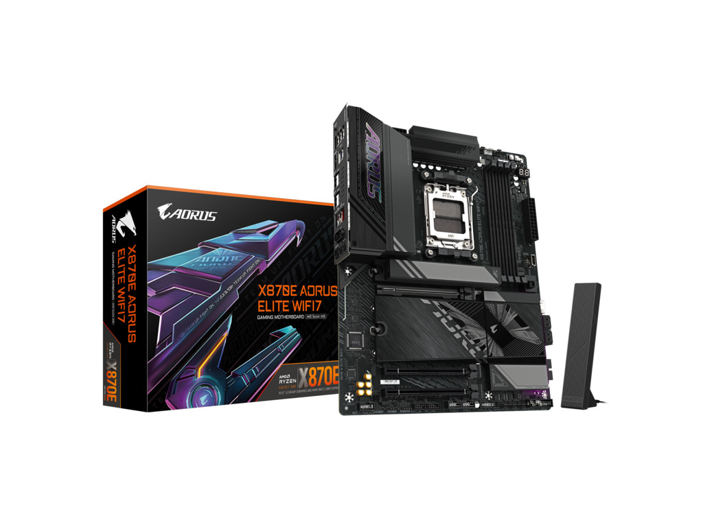 Gigabyte X870E Aorus Elite AM5 matična ploča sa RGB osvetljenjem i WIFI7 antenom