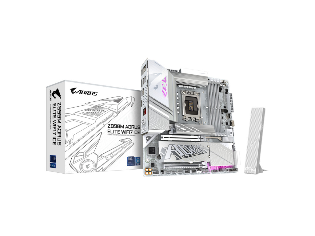 Gigabyte Z890M Aorus Elite WF7 ICE bijela matična ploča sa Thunderbolt priključkom