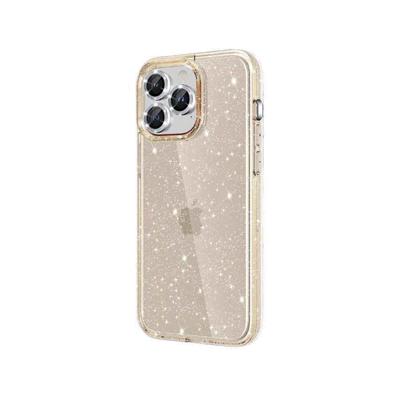 Zlatna glitter maskica za iPhone 16 sa sjajnim efektima