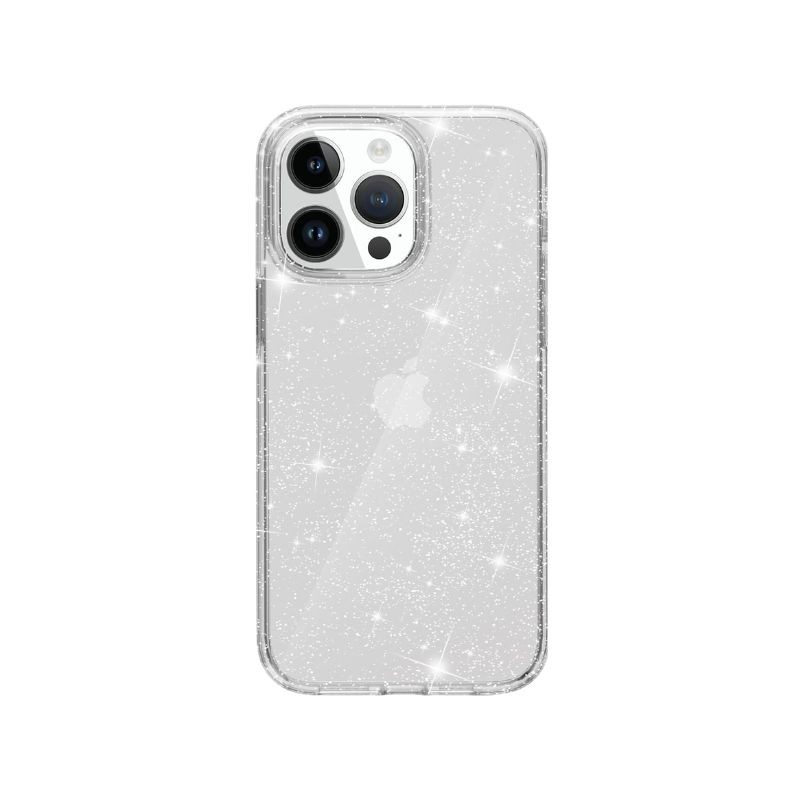 Srebrna glitter maskica za iPhone 16 sa blještavim efektima