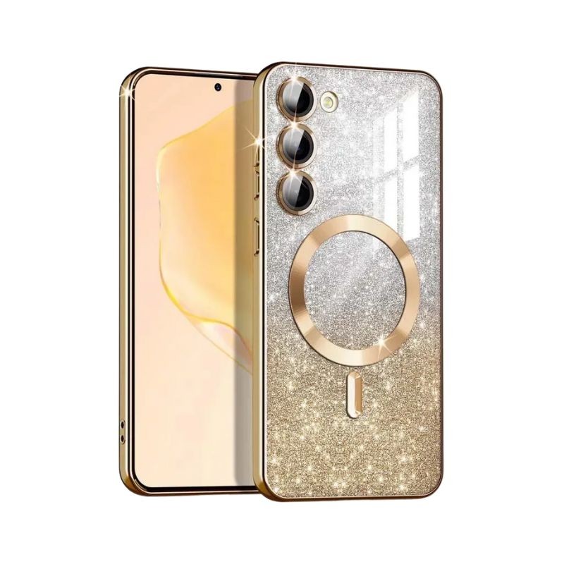 Zlatna MagSafe glitter maskica za Samsung A56 sa magnetskim pričvršćivanjem