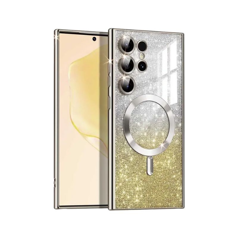 Zlatna MagSafe glitter maskica za Samsung S25 Ultra