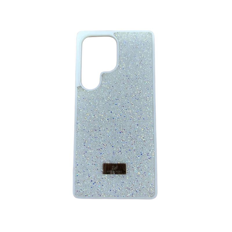 Bela Swarovski maskica za Samsung S25 Ultra sa kristalima