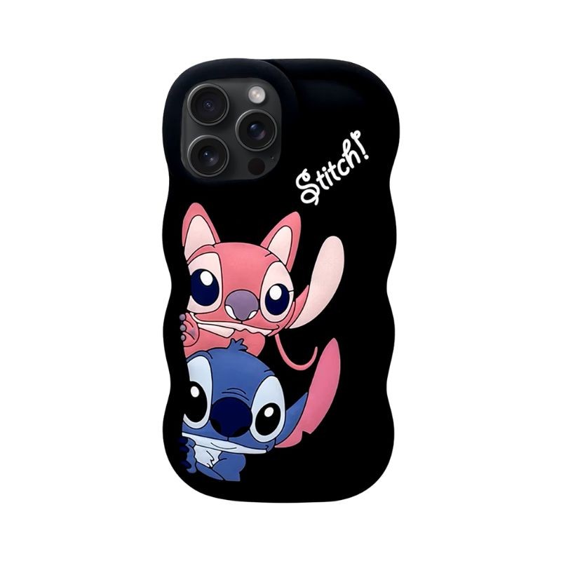 Silikonska maska Stitch iPhone 16 Pro Crna