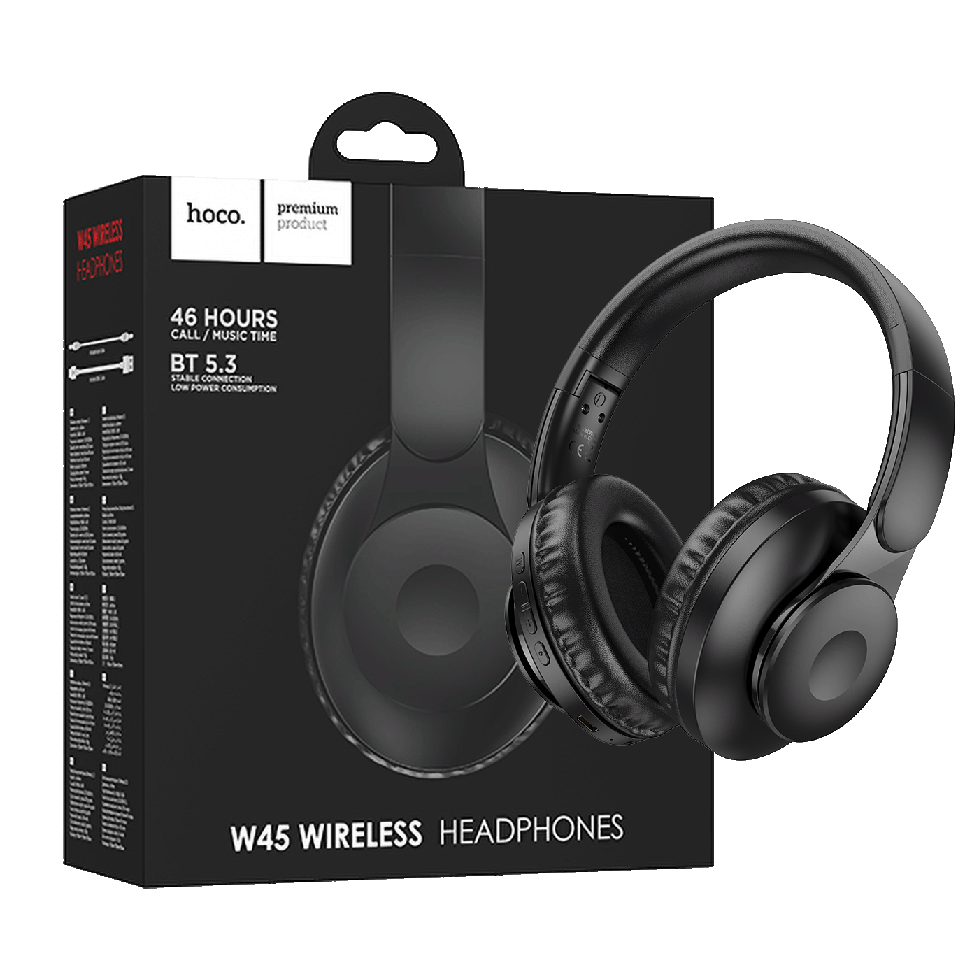 hoco. Slušalice bežične, Bluetooth - W45 Enjoy, Black