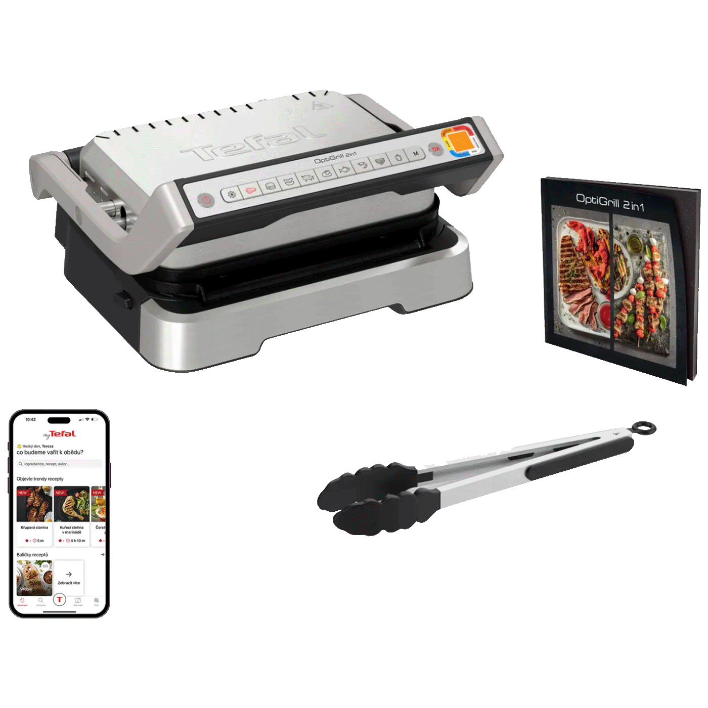 Tefal Grill kontaktni, 2u1, 2000W, Optigrill - GC773D30