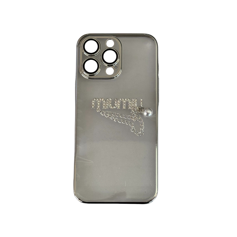 Clear MiuMiu maskica iPhone 16 Silver