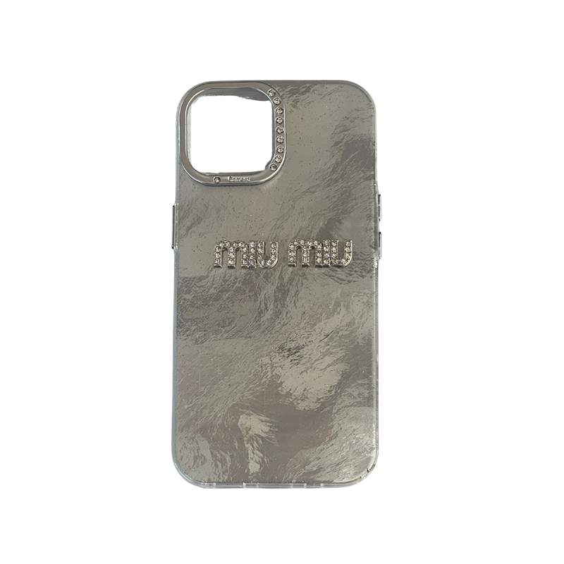 Glitter MiuMiu iPhone 15 Bijela