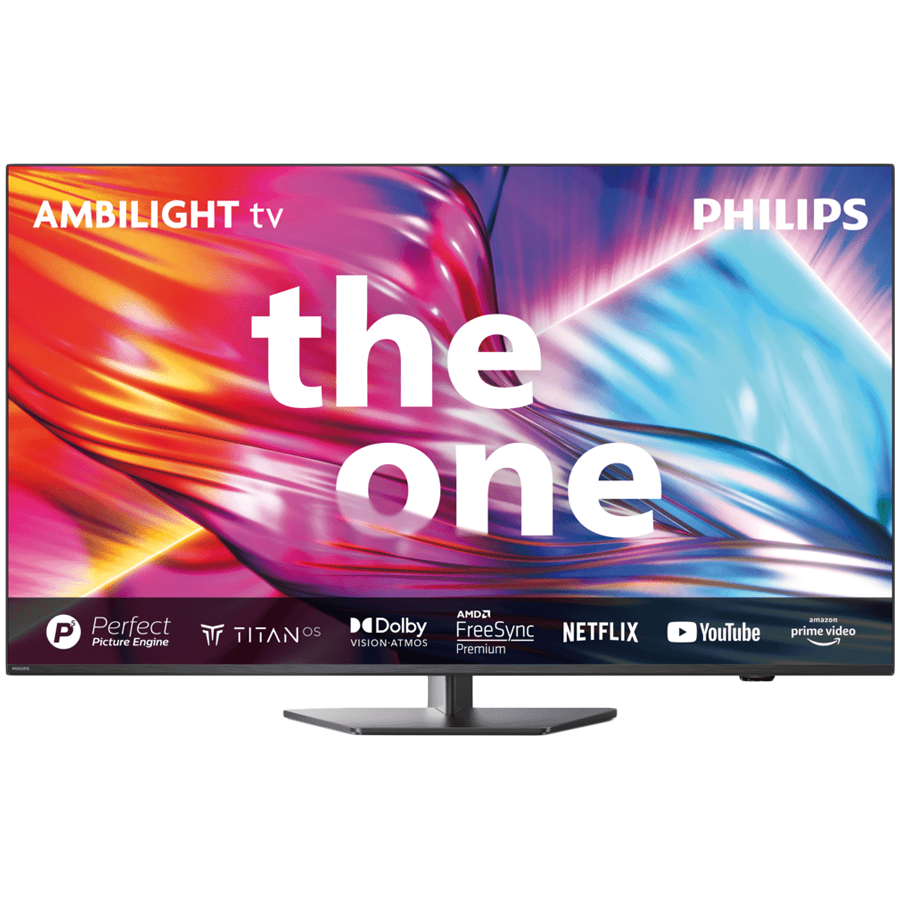 Philips TV LED 50PUS8919/12, 126 cm (50") The One series, Ambilight 4K TV, 144Hz, VRR, FreeSync Smart platform Titan OS, P5 Image processor, Dolby Vision and Atmos.