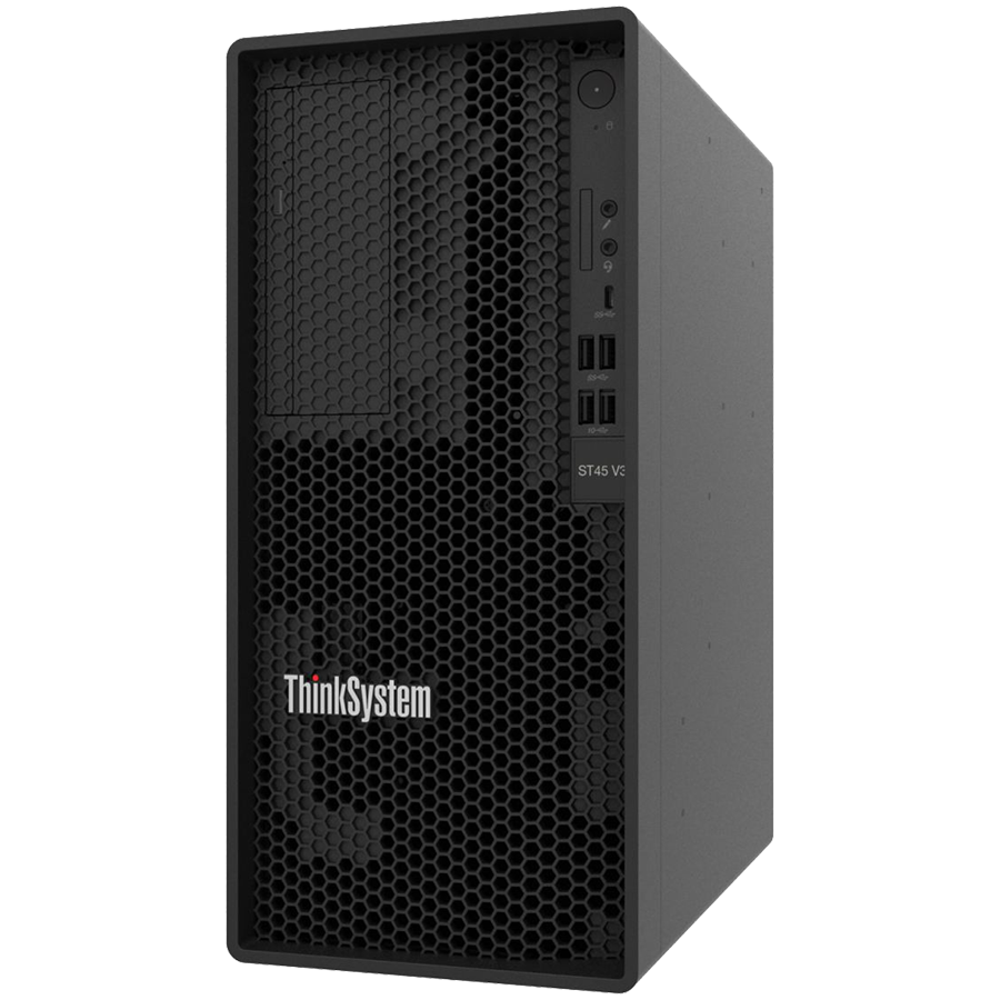 Lenovo ThinkSystem ST45 V3,AMD EPYC 4464P (12C 3.7GHz 65W),1x32GB TruDDR5 5600MHz (2Rx8) ECC UDIMM,2x960GB 3.5 RI SATA 6Gb NHS SSD,SW RAID,1x500W Platinum,3yr warranty