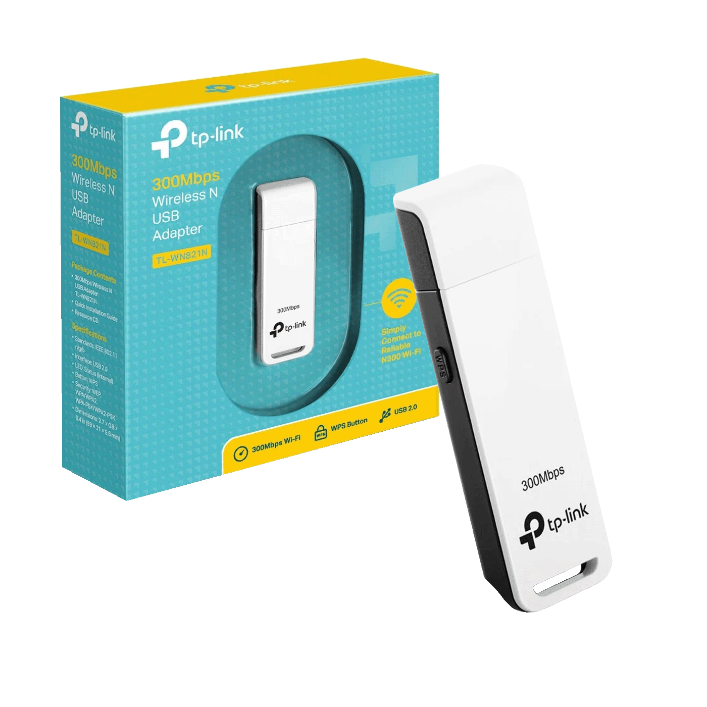 TP-LINK 300Mbps bežični USB adapter, 2.4GHz, 20 dBm - TL-WN821N