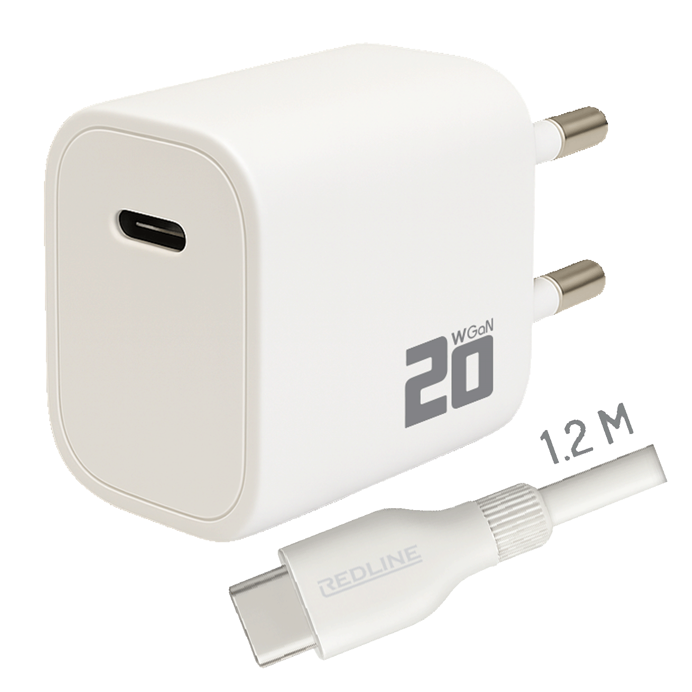 REDLINE Punjač sa USB-C to USB-C kablom, brzi, 20W - PD202C+CC1.2M