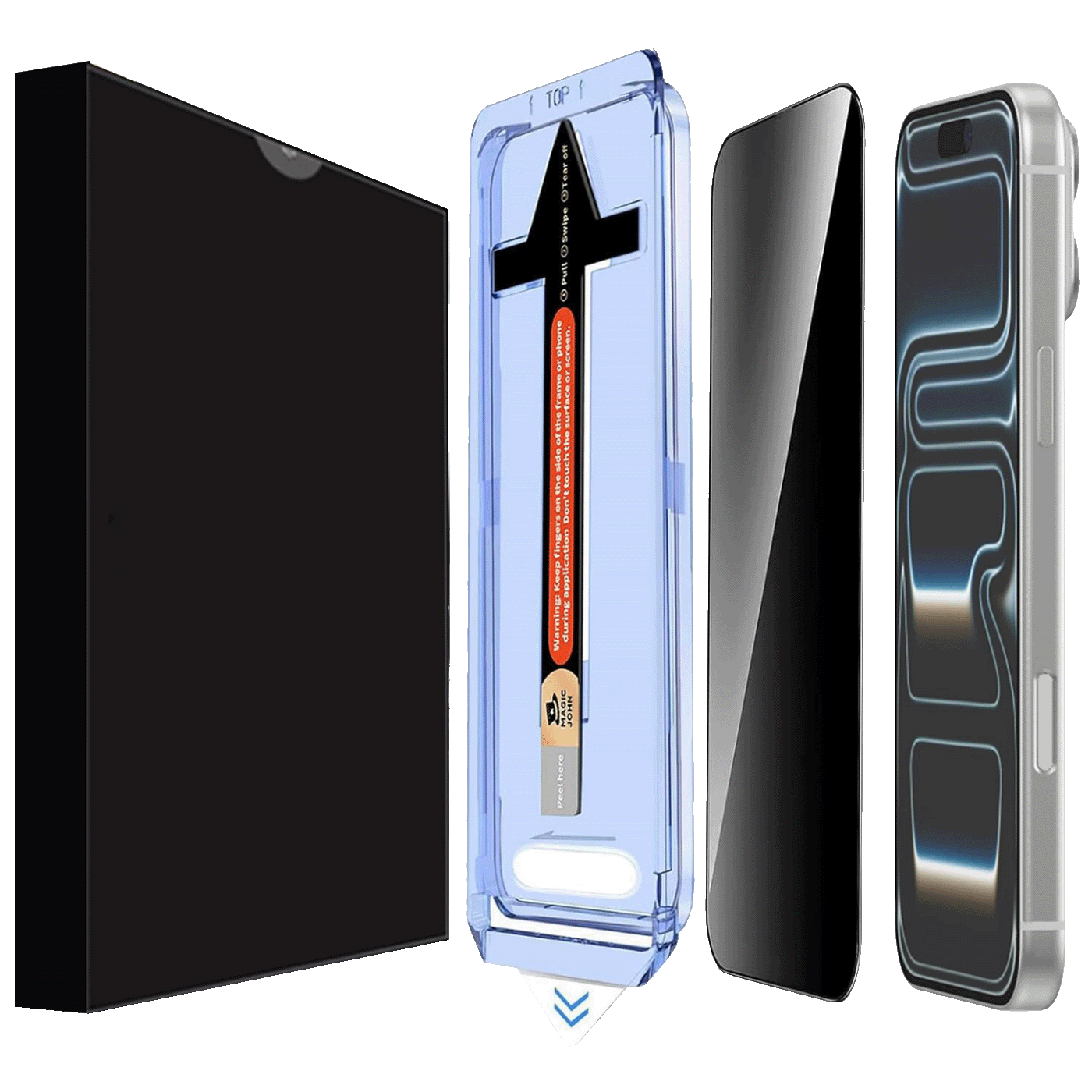 NN-Su Zaštitno staklo za iPhone 17 Pro, Black - iPhone 17 Pro Privacy Temp. Glass