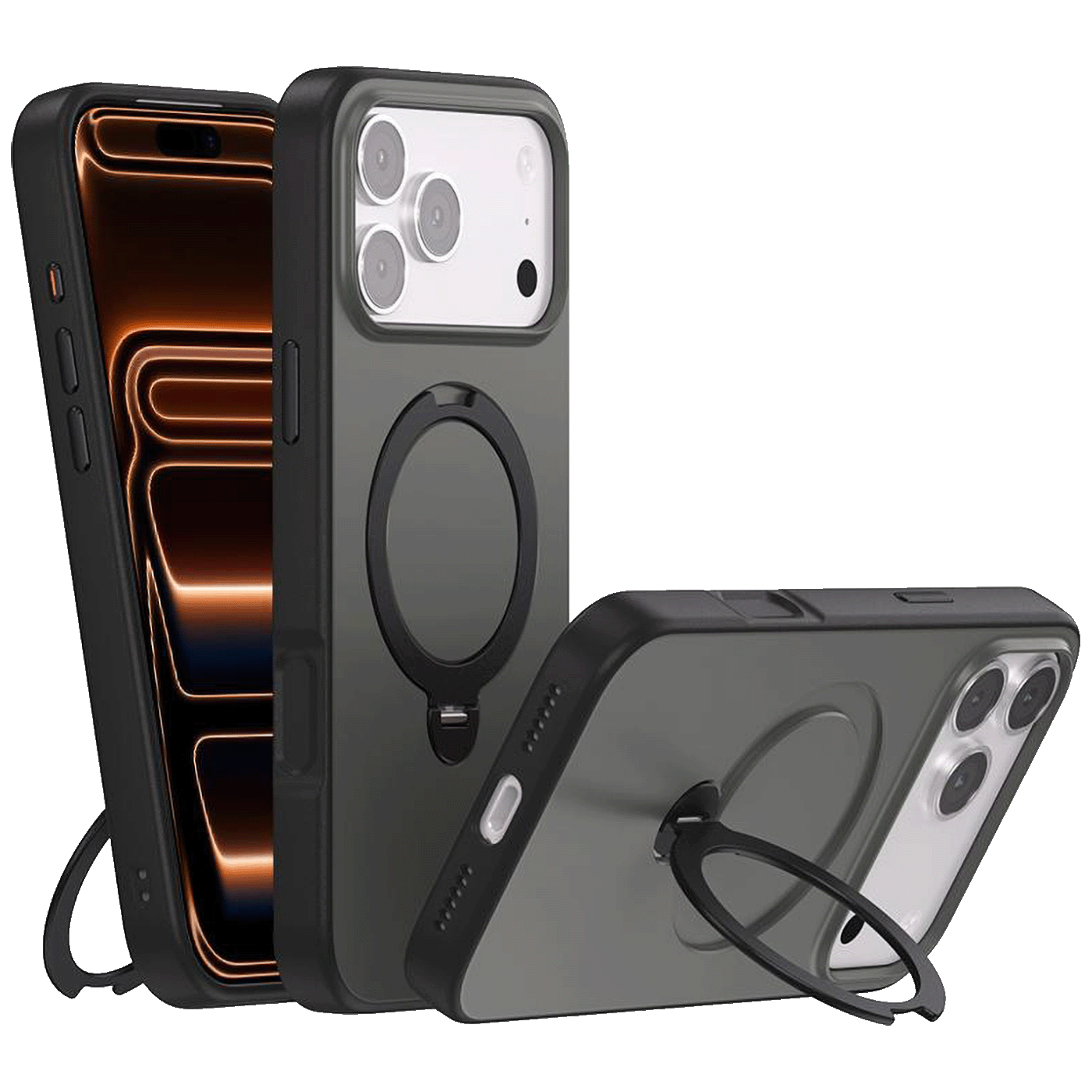 NN-Su Maska sa rotirajućim držačem za iPhone 17 Pro, Magsafe, crna - iPhone 17 Pro Rotation Holder