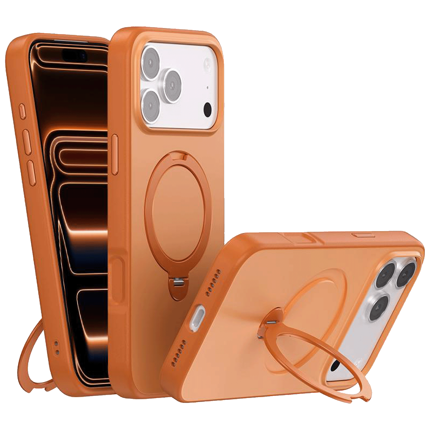 NN-Su Maska sa rot. držačem za iPhone 17 Pro Max,Magsafe,orange - iPhone 17 Pro Max Rotation Holder