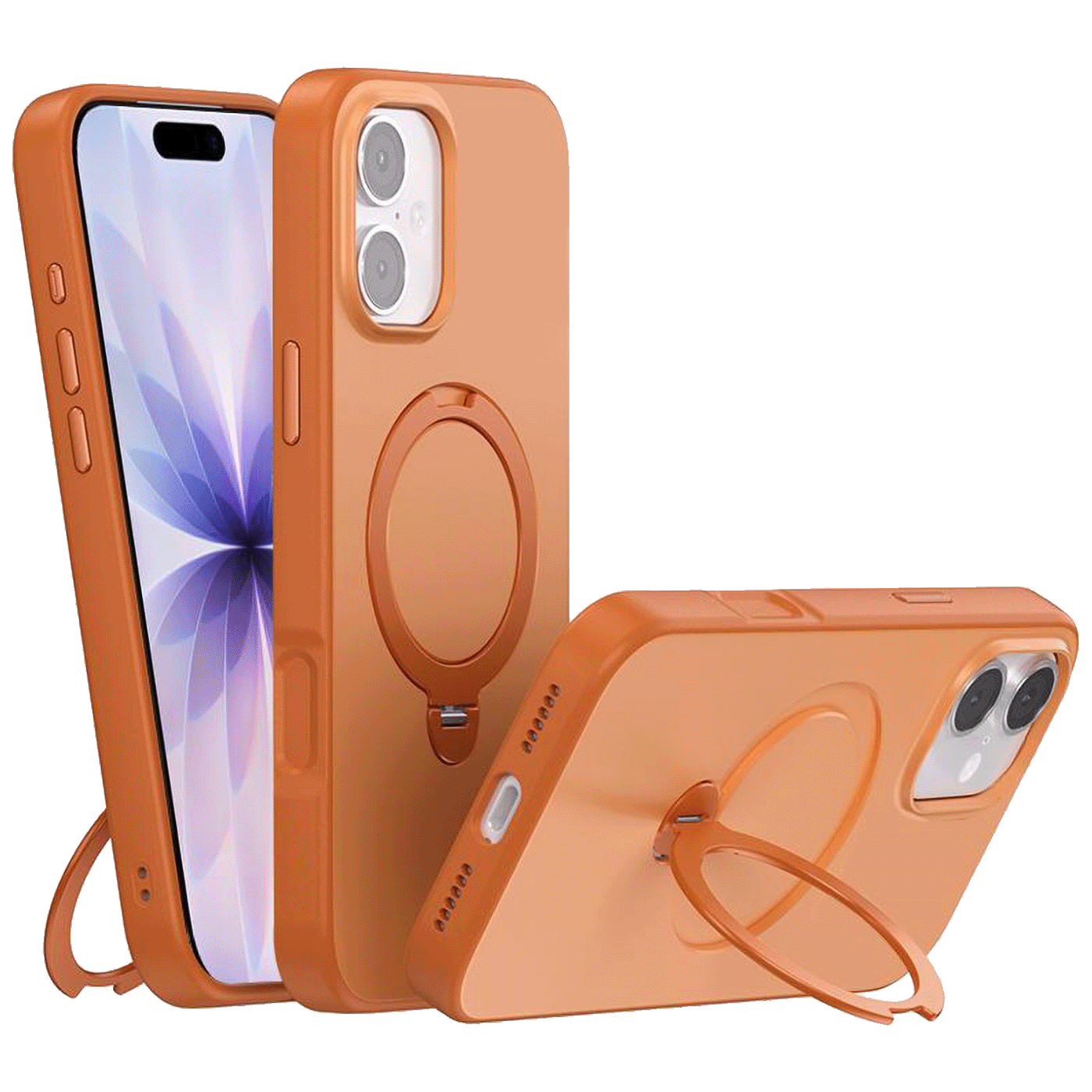 NN-Su Maska sa rotirajućim držačem za iPhone 17, Magsafe, orange - iPhone 17 Rotation Holder