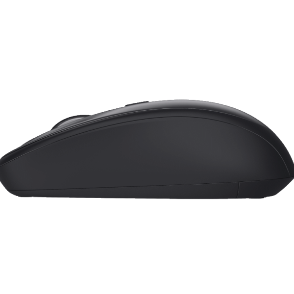 Trust Yvi+ Silent wireless crni optički miš sa tihim tipkama na bijeloj podlozi