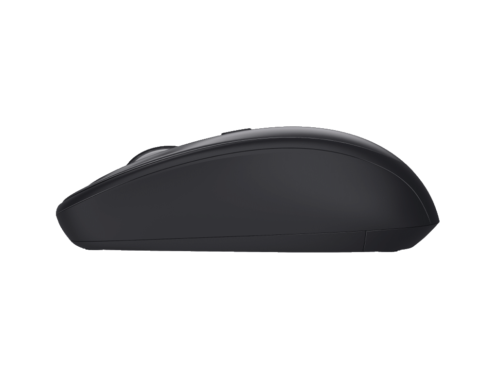 Trust Yvi+ Silent wireless crni optički miš sa tihim tipkama na bijeloj podlozi