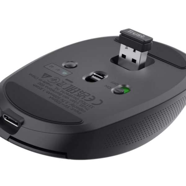 Trust OZAA compact wireless miš, crni, s optičkim senzorom i punjivom baterijom
