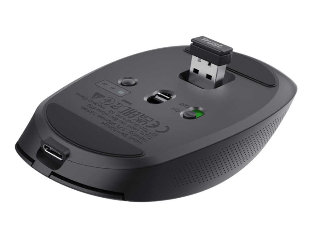 Trust OZAA compact wireless miš, crni, s optičkim senzorom i punjivom baterijom