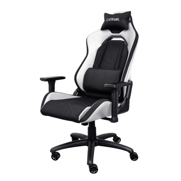 Trust GXT 714W RUYA crno-bijela gaming stolica s podesivim naslonima i ergonomskim dizajnom